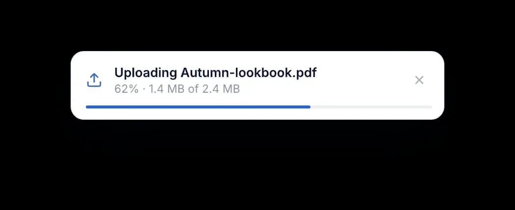Import du fichier Autumn-lookbook.pdf en cours, à 62 %